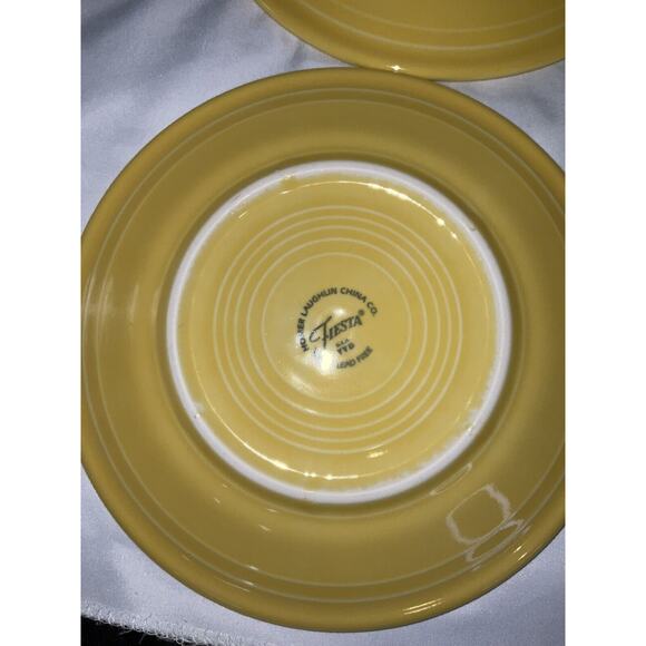 VTG VINTAGE YELLOW FIESTA WARE DINNER SALAD PLATES 7.25 IN SET/6 - Picture 6 of 8